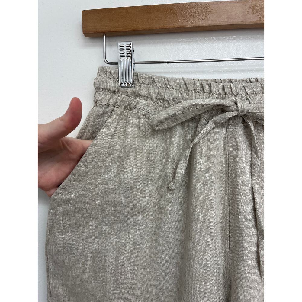 Magic Linen Pull On Drawstring Cropped Coastal Na… - image 7